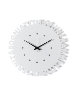 Arti & Mestieri - Orologio da parete minimal Wordshow bianco marmo ⌀ 40 cm