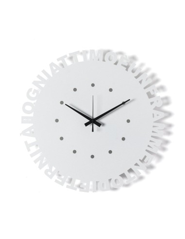 Arti & Mestieri - Orologio da parete minimal Wordshow bianco marmo ⌀ 40 cm