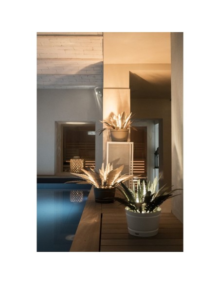 Arti & Mestieri - Lampada da terra pianta felce grande Beige Avorio Ø100x50h