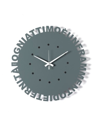 Arti & Mestieri - Orologio da parete minimal Wordshow petrolio ⌀ 40 cm