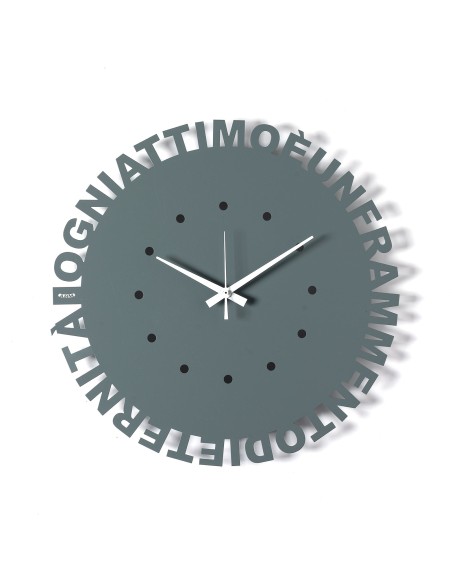 Arti & Mestieri - Orologio da parete minimal Wordshow petrolio ⌀ 40 cm