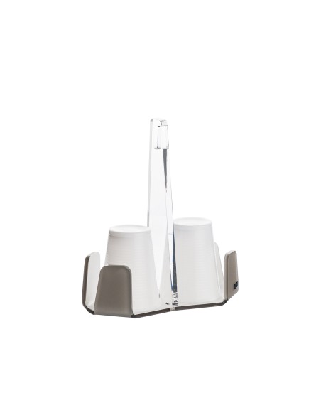Vesta Home - Portabicchieri Doppio Like Water·tortora Monosatinato·18 X 9 X 20,5 H Th. 5 Mm