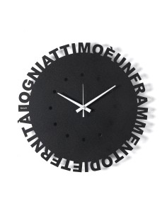 Arti & Mestieri - Orologio da parete minimal Wordshow nero ⌀ 40 cm