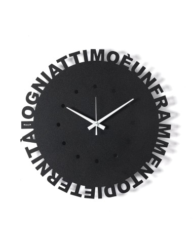 Arti & Mestieri - Orologio da parete minimal Wordshow nero ⌀ 40 cm