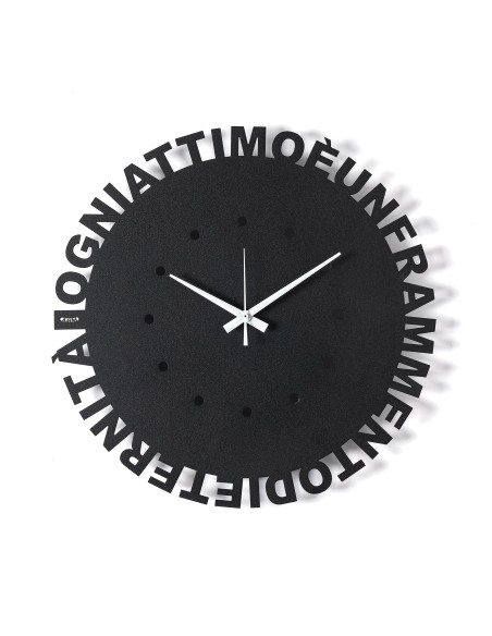 Arti & Mestieri - Orologio da parete minimal Wordshow nero ⌀ 40 cm