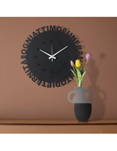 Arti & Mestieri - Orologio da parete minimal Wordshow nero ⌀ 40 cm 2