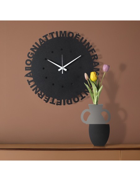 Arti & Mestieri - Orologio da parete minimal Wordshow nero ⌀ 40 cm