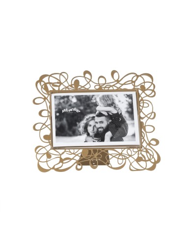 Arti & Mestieri - Portafoto Scarabocchio piccolo orizzontale bianco marmo  22x19h cm (15x10h cm formato foto)