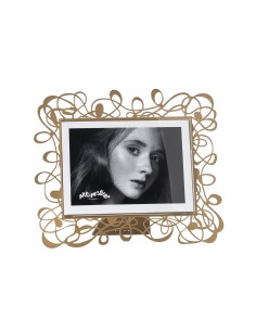Arti & Mestieri - Portafoto Scarabocchio grande orizzontale oro laccato 26x22h cm (18x13h cm formato foto)