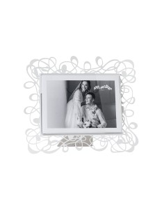 Arti & Mestieri - Portafoto Scarabocchio grande orizzontale bianco marmo 26x22h cm (18x13h cm formato foto)