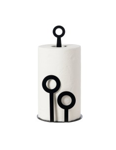 Arti & Mestieri - Porta rotoli da cucina Bollicine-nero Ø15x30H