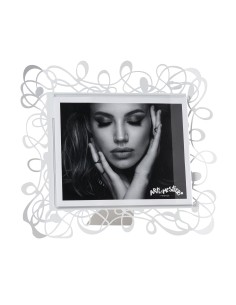 Arti & Mestieri - Portafoto Scarabocchio maxi orizzontale bianco marmo  36x32,5h cm (25x20h cm formato foto)