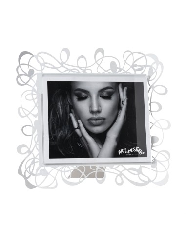 Arti & Mestieri - Portafoto Scarabocchio maxi orizzontale bianco marmo  36x32,5h cm (25x20h cm formato foto)