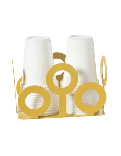 Arti & Mestieri - Porta bicchieri Bollicine-16x8,5x10h cm-ocra 2
