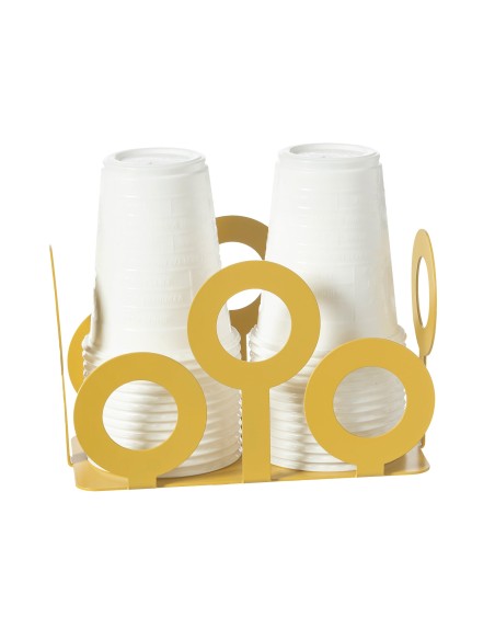 Arti & Mestieri - Porta bicchieri Bollicine-16x8,5x10h cm-ocra