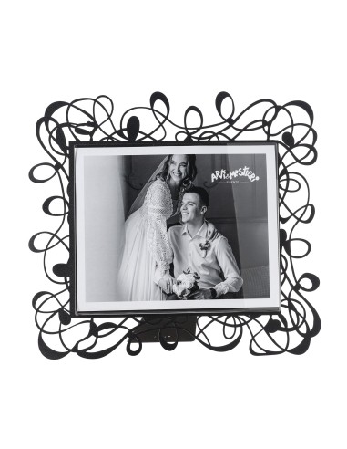 Arti & Mestieri - Portafoto Scarabocchio maxi orizzontale nero 36x32,5h cm (25x20h cm formato foto)