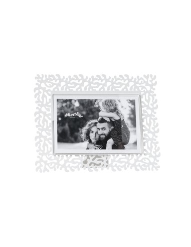 Arti & Mestieri - Portafoto Corallo piccolo orizzontale bianco marmo 22x17h cm (15x10h cm formato foto)