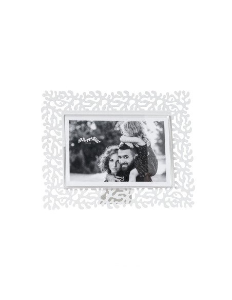 Arti & Mestieri - Portafoto Corallo piccolo orizzontale bianco marmo 22x17h cm (15x10h cm formato foto)