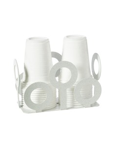 Arti & Mestieri - Porta bicchieri Bollicine-bianco marmo cm 16x8,5x10H