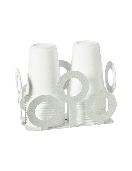 Arti & Mestieri - Porta bicchieri Bollicine-bianco marmo cm 16x8,5x10H