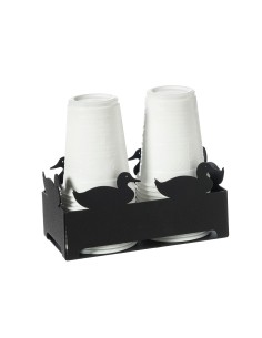 Arti & Mestieri - Porta bicchieri Duck-16x8x7,5h cm-nero