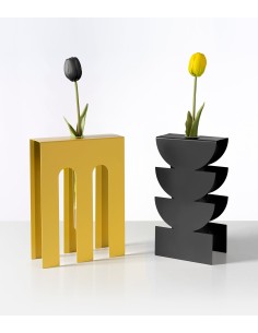 Arti & Mestieri - Vaso portafiore decorativo De Chirico-18x6x25h cm (⌀-ocra 25mm per la fiala) 2