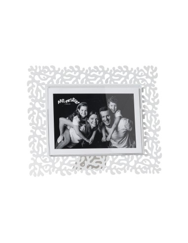 Arti & Mestieri - Portafoto Corallo grande orizzontale bianco marmo 26x22h cm (18x13h cm formato foto)