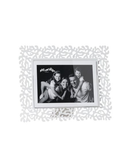 Arti & Mestieri - Portafoto Corallo grande orizzontale bianco marmo 26x22h cm (18x13h cm formato foto)