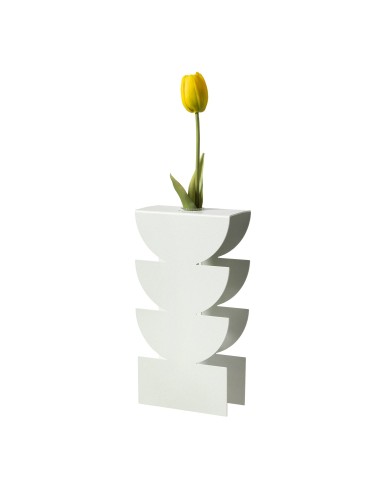 Arti & Mestieri - Vaso portafiore decorativo Memphis-bianco marmo 12,5x6x25h cm (⌀ 25mm per la fiala)