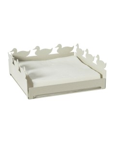 Arti & Mestieri - Portatovaglioli grande Duck-avorio cm 21x21x8H