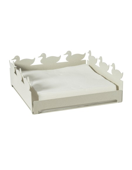 Arti & Mestieri - Portatovaglioli grande Duck-avorio cm 21x21x8H