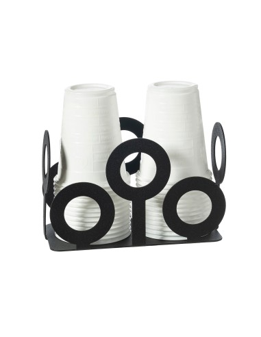 Arti & Mestieri - Porta bicchieri Bollicine-nero cm 16x8,5x10H