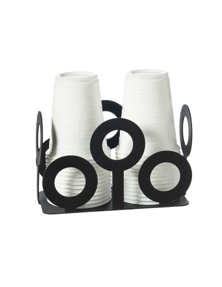 Arti & Mestieri - Porta bicchieri Bollicine-nero cm 16x8,5x10H