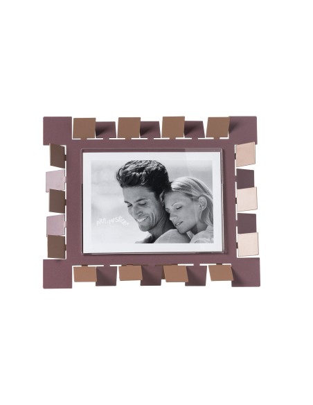 Arti & Mestieri - Portafoto Vertigo grande orizzontale mocha/ametista 28x22h cm (18x13h cm formato foto)