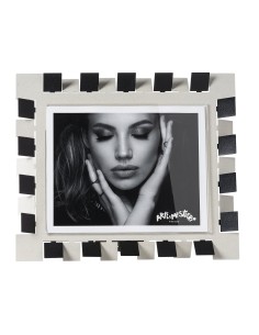 Arti & Mestieri - Portafoto Vertigo maxi orizzontale avorio/nero 34,5x29,5h cm (20x25h cm formato foto)