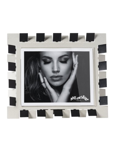 Arti & Mestieri - Portafoto Vertigo maxi orizzontale avorio/nero 34,5x29,5h cm (20x25h cm formato foto)