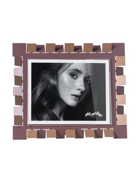 Arti & Mestieri - Portafoto Vertigo maxi orizzontale mocha/ametista 34,5x29,5h cm (20x25h cm formato foto)