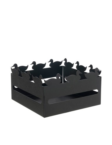 Arti & Mestieri - Cestino pane Duck-nero cm 21x21x12H