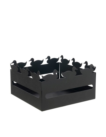 Arti & Mestieri - Cestino pane Duck-nero cm 21x21x12H