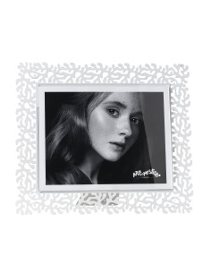 Arti & Mestieri - Portafoto Corallo maxi orizzontale bianco marmo 33,5x29h cm (25x20h cm formato foto)