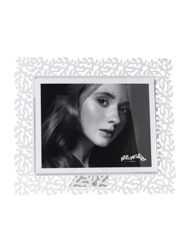 Arti & Mestieri - Portafoto Corallo maxi orizzontale bianco marmo 33,5x29h cm (25x20h cm formato foto)