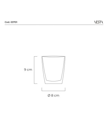 Vesta Home - Tumbler Bicchieri Bassi- Set 6 Pezzi·multicolor·ø8 X 9 H Th. 4 Mm
