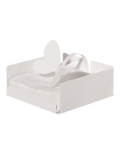 Arti & Mestieri - Portatovaglioli Butterfly bianco17 x 17 x 12 cm di altezza