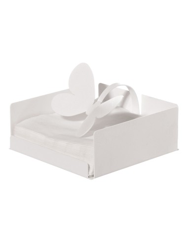 Arti & Mestieri - Portatovaglioli Butterfly bianco17 x 17 x 12 cm di altezza