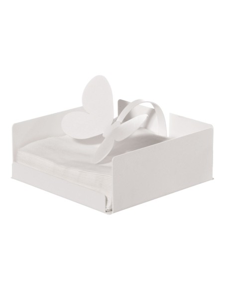 Arti & Mestieri - Portatovaglioli Butterfly bianco17 x 17 x 12 cm di altezza