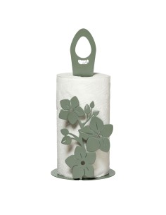 Arti & Mestieri - Porta rotolo da cucina Fior di Loto verde salvia 15 x 33 cm di altezza