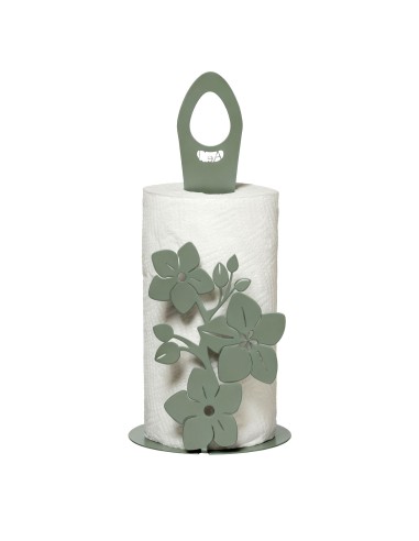 Arti & Mestieri - Porta rotolo da cucina Fior di Loto verde salvia 15 x 33 cm di altezza