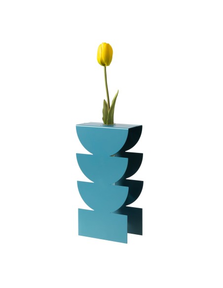 Arti & Mestieri - Vaso portafiore decorativo Memphis-blu oltremare 12,5x6x25h cm (⌀ 25mm per la fiala)