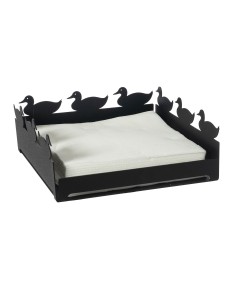 Arti & Mestieri - Portatovaglioli grande Duck-21x21x8h cm-nero 2