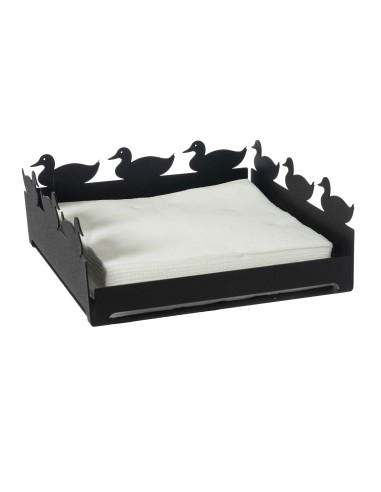 Arti & Mestieri - Portatovaglioli grande Duck-21x21x8h cm-nero
